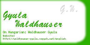 gyula waldhauser business card